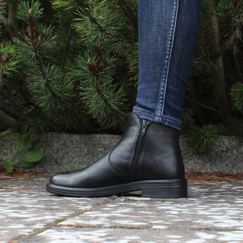 Minfot Bou Chelsea Boots med zip Stretch Læder Sort