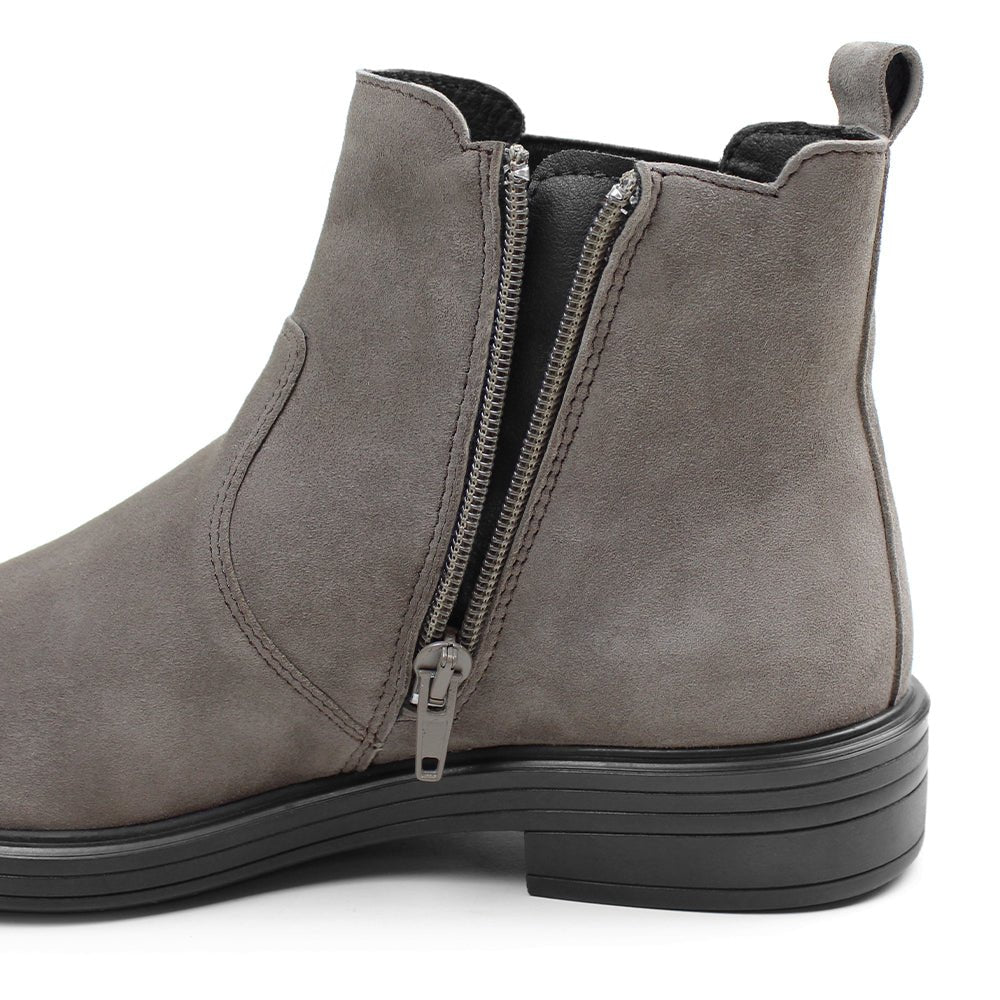 Produktbild 8 - Minfot Bou Chelsea støvler med lynlås, strækbar nubuck, stenfarvet leopardmønster
