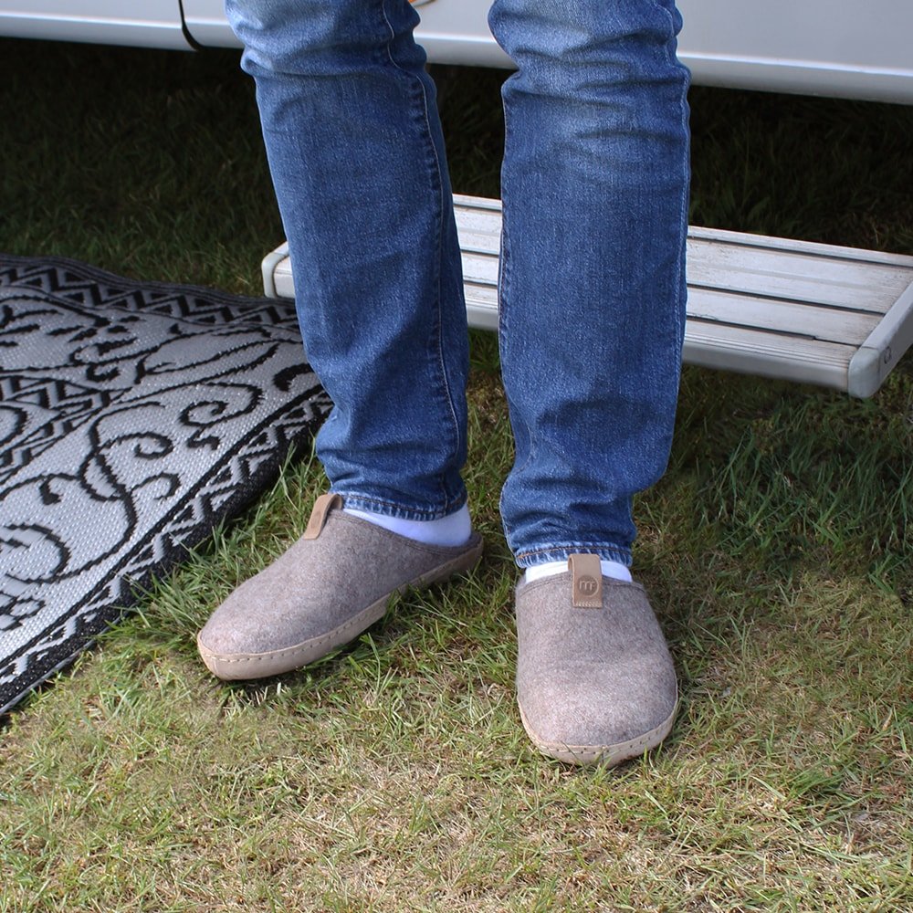 Minfot Cabin Hjemmesko Uld Unisex Brun