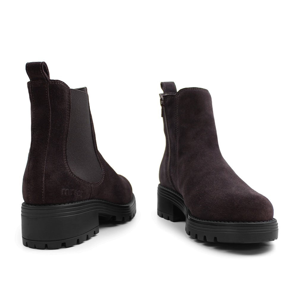 Minfot Cityspike Chelsea Pigsko Zip Ruskind Brun