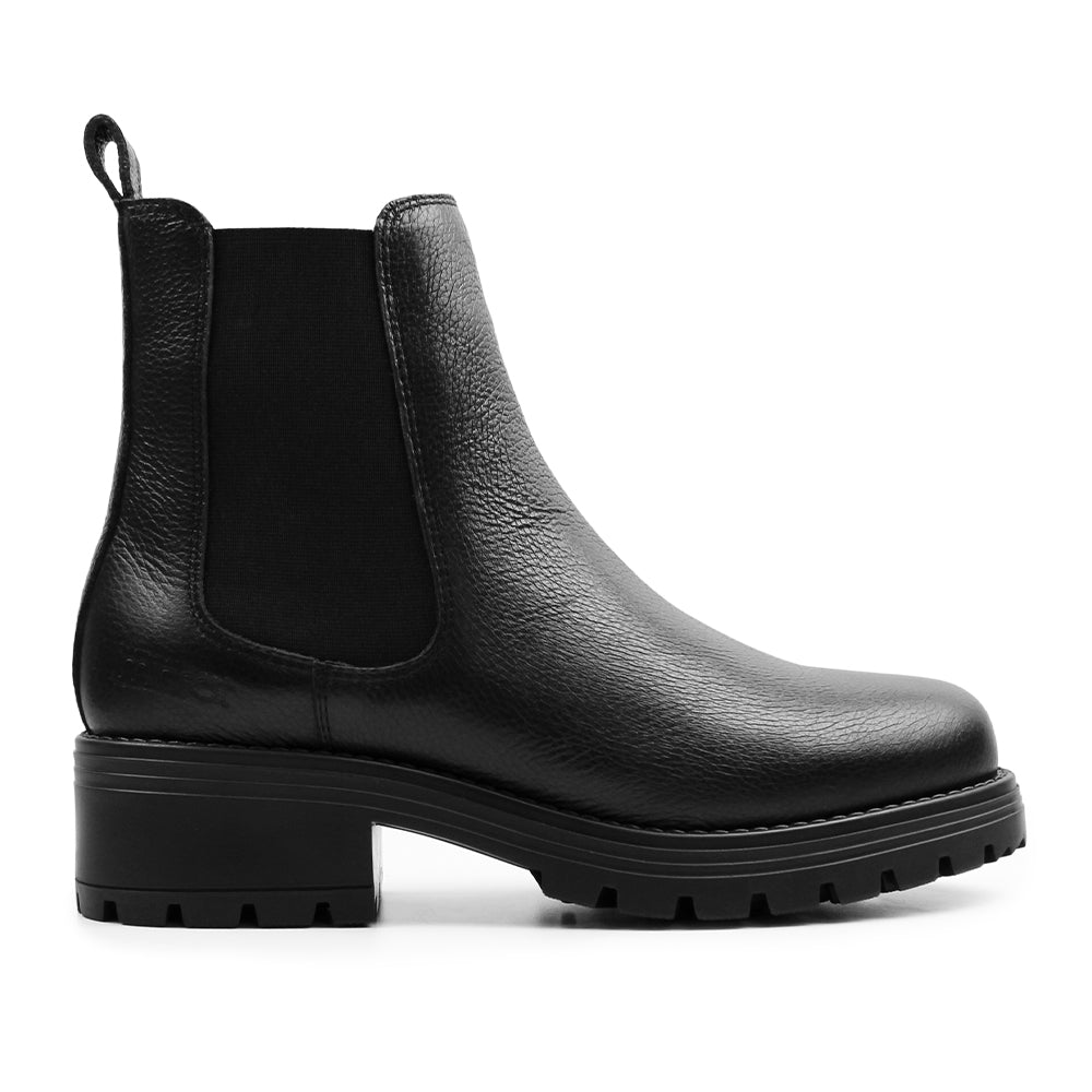 Minfot Cityspike Chelsea Pigsko Zip Læder Sort