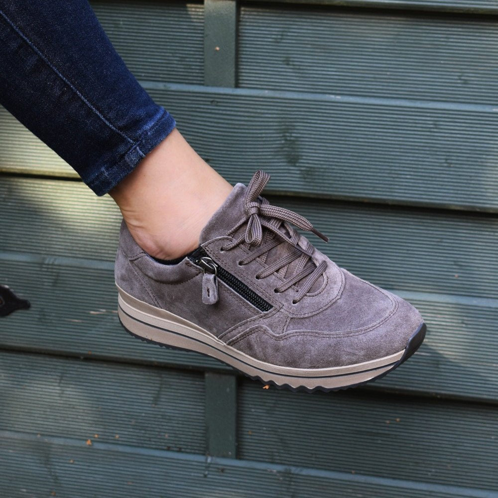 Minfot Cloe Sneaker Lynlås Ruskind Taupe