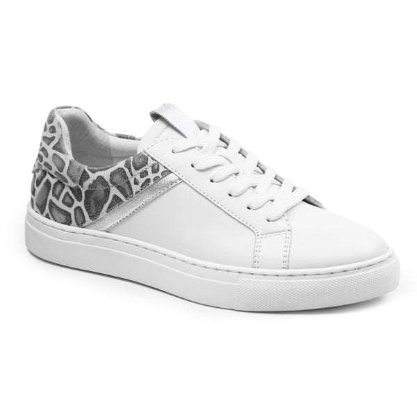Minfot Comfort Sneakers Skinn Leopard Hvid