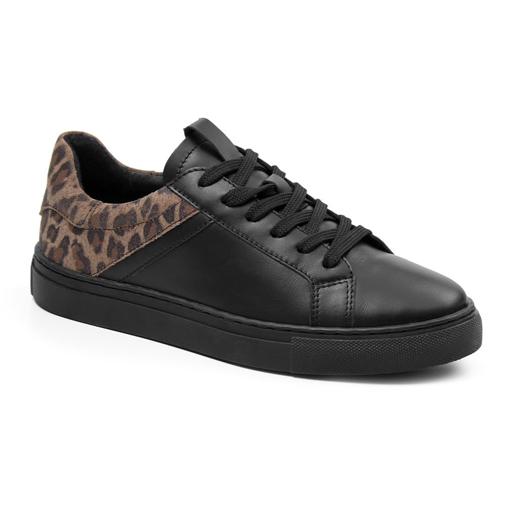 Minfot Comfort Sneakers Læder Leopard Sort