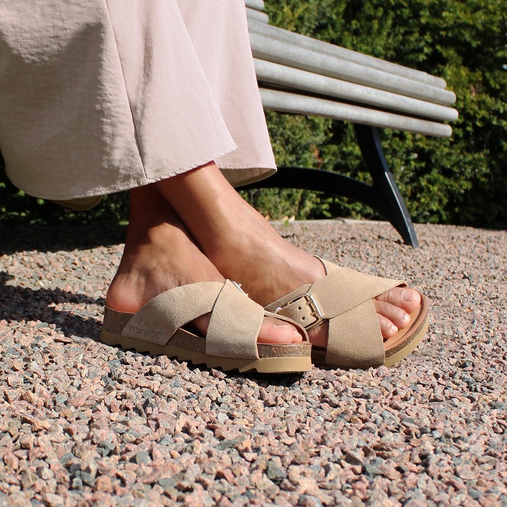 Minfot Cross Sandaler Dame Ruskind Sand