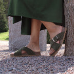 Minfot Cross Sandaler Dame Ruskind Grøn