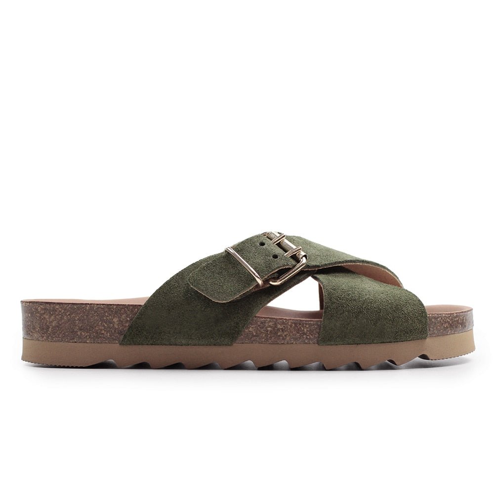 Minfot Cross Sandaler Dame Ruskind Grøn