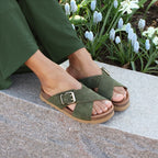 Minfot Cross Sandaler Dame Ruskind Grøn