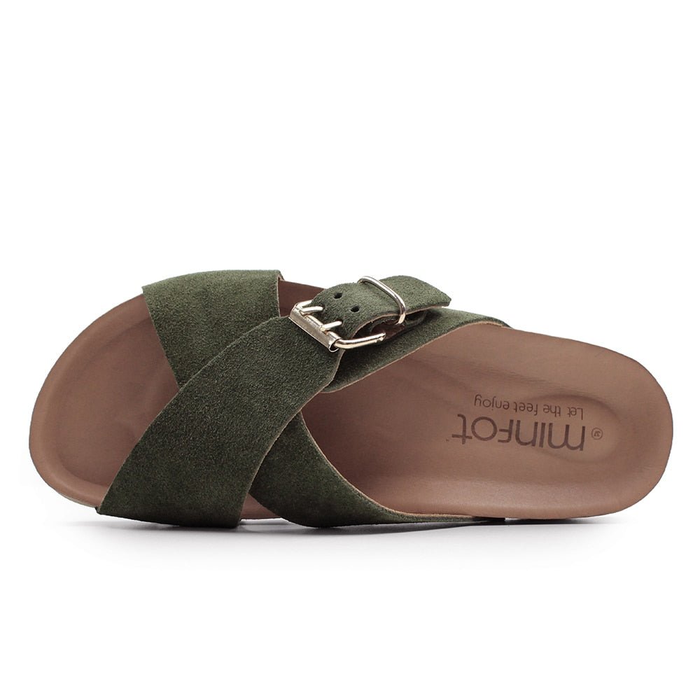 Minfot Cross Sandaler Dame Ruskind Grøn