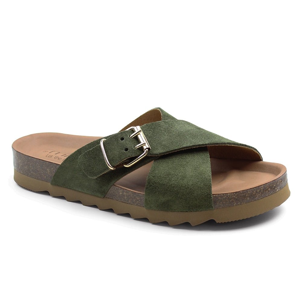 Minfot Cross Sandaler Mocka Grøn