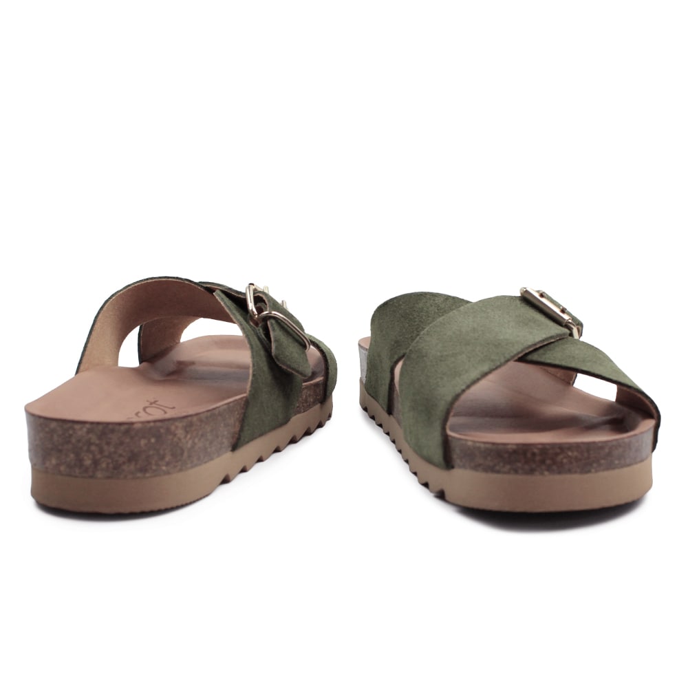 Minfot Cross Sandaler Dame Ruskind Grøn