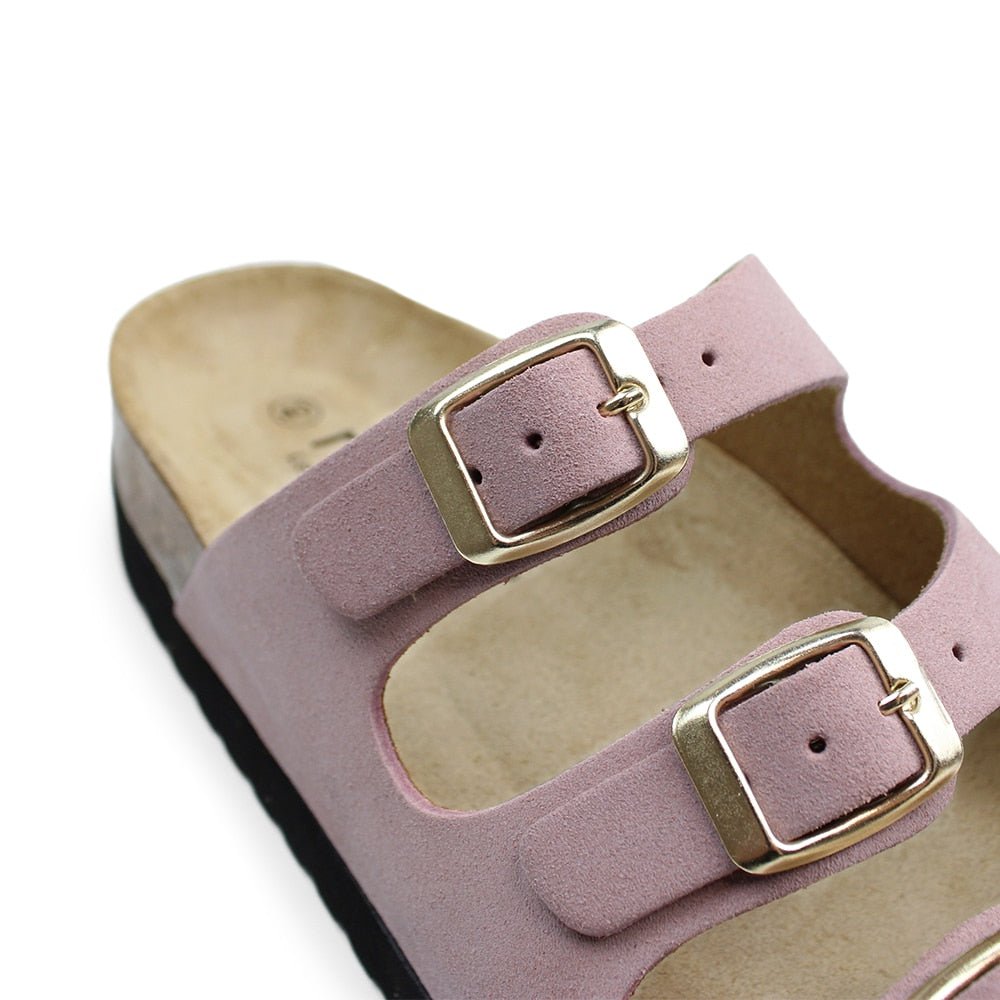 Minfot Sandal Blød Bio Ljusrosa Ruskind