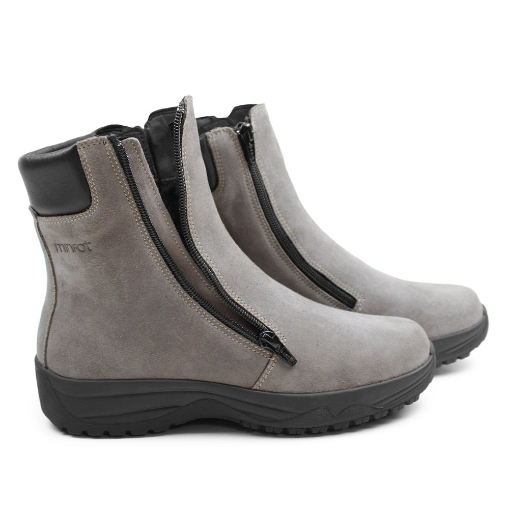 Minfot Pigsko Boden Ruskind Uld Taupe