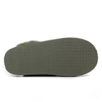 Minfot Fåreskinds Hjemmesko Slip-on Duved med såle Mørk Olivengrøn