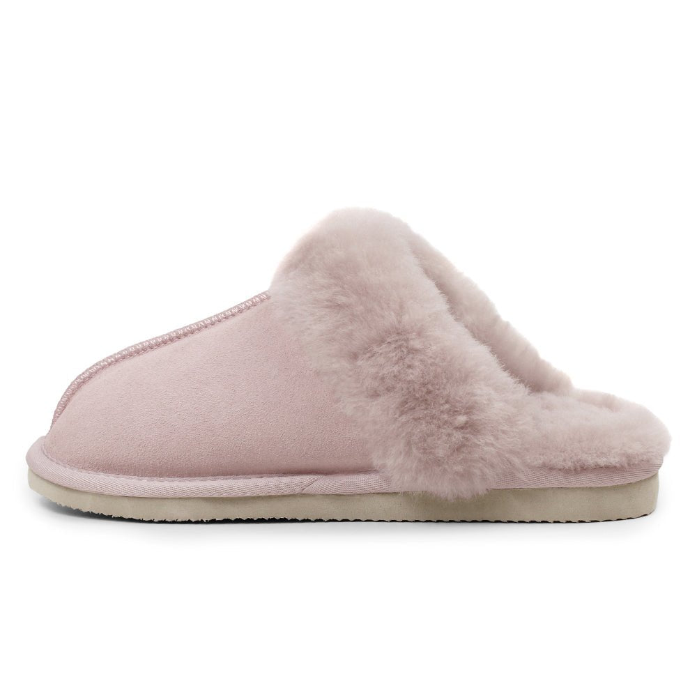 Produktbild 4 - Minfot Fårskinnstofflor Slip-on Duved med sula Rose