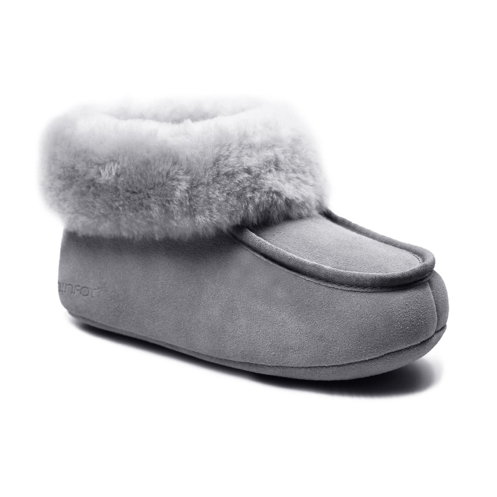 Minfot Hjemmesko Fåreskind Børn Hven Grå