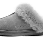 Minfot Hjemmesko Fåreskind Slip-on Duved med sål Lysegrå