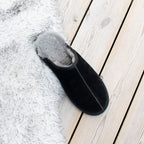 Minfot Hjemmesko Fåreskind Slip-on Orust med sål Sort