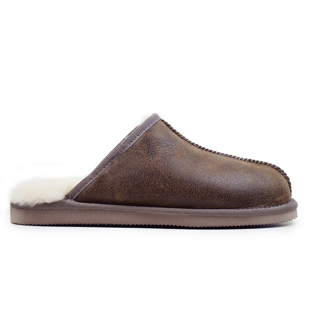 Minfot Hjemmesko Fåreskind Slip-on Orust med sål Waxed Stone