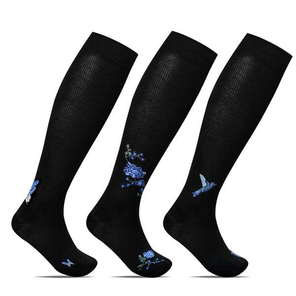 Minfot Flawless Støttestrømper Eco Bomuld Summernight Sort 3-pak