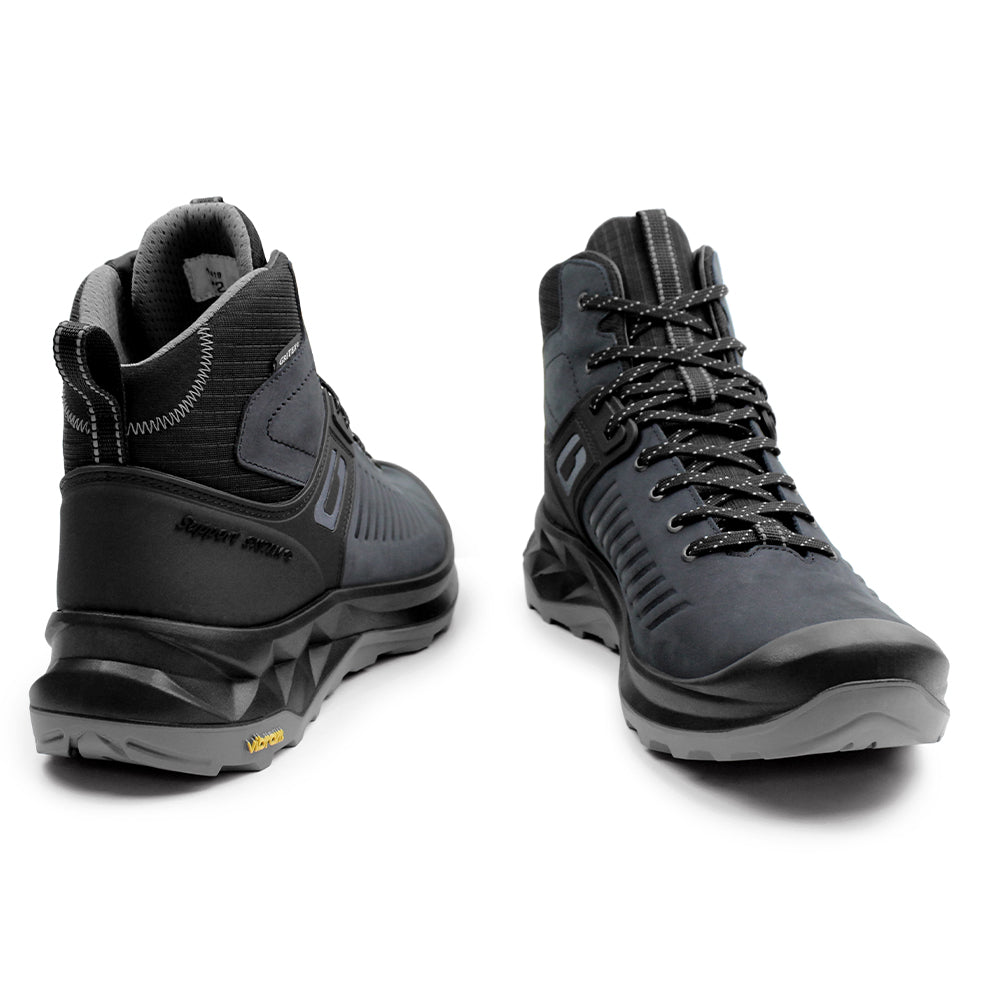 Minfot Granit Mid Støvler Unisex Vandafvisende TEX Nubuck Sort