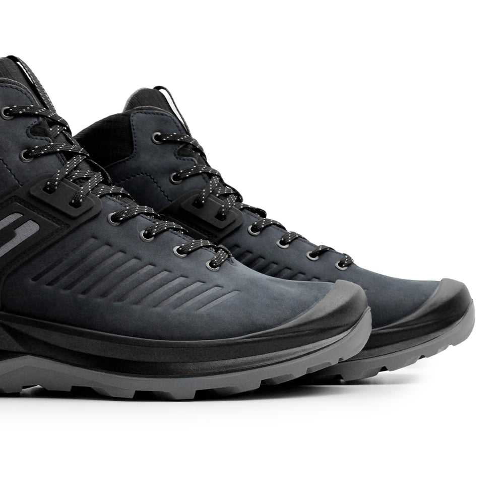 Minfot Granit Mid Støvler Unisex Vandafvisende TEX Nubuck Sort