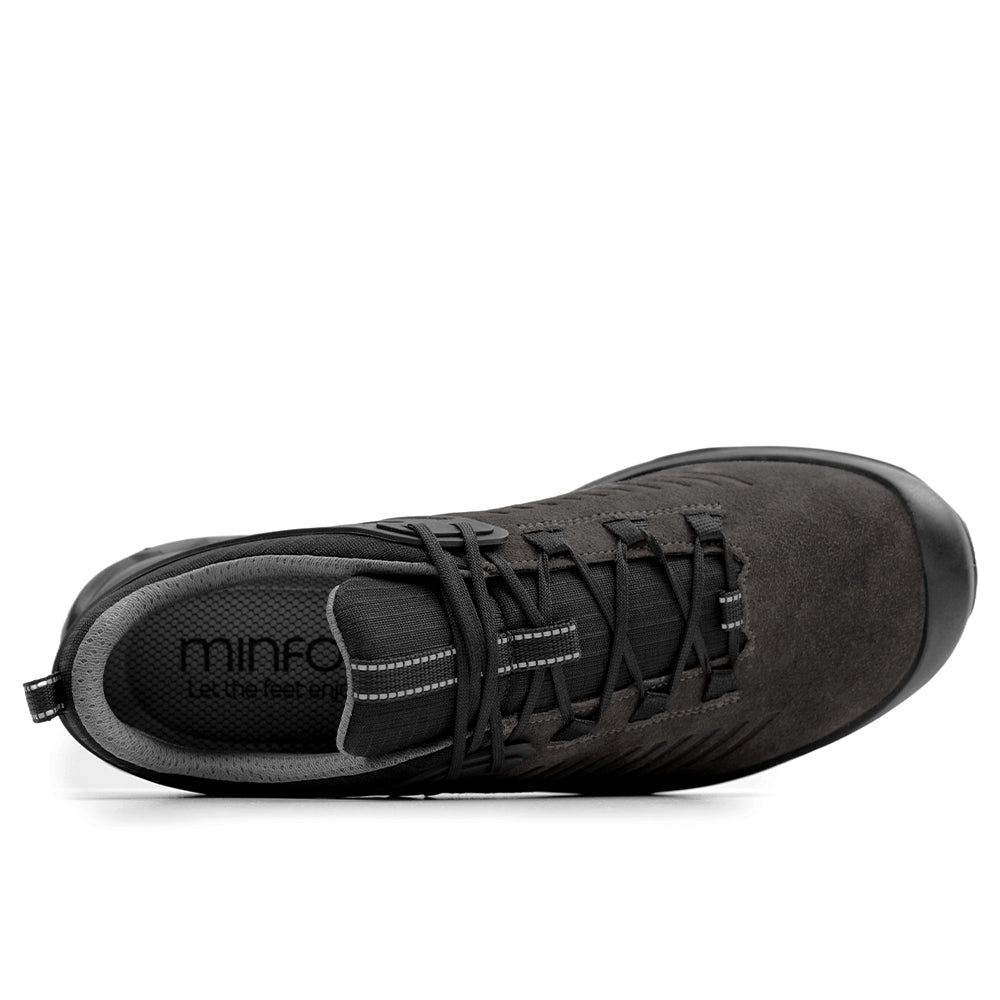 Minfot Granit Low Sko Unisex Vandafvisende TEX Ruskind Grå