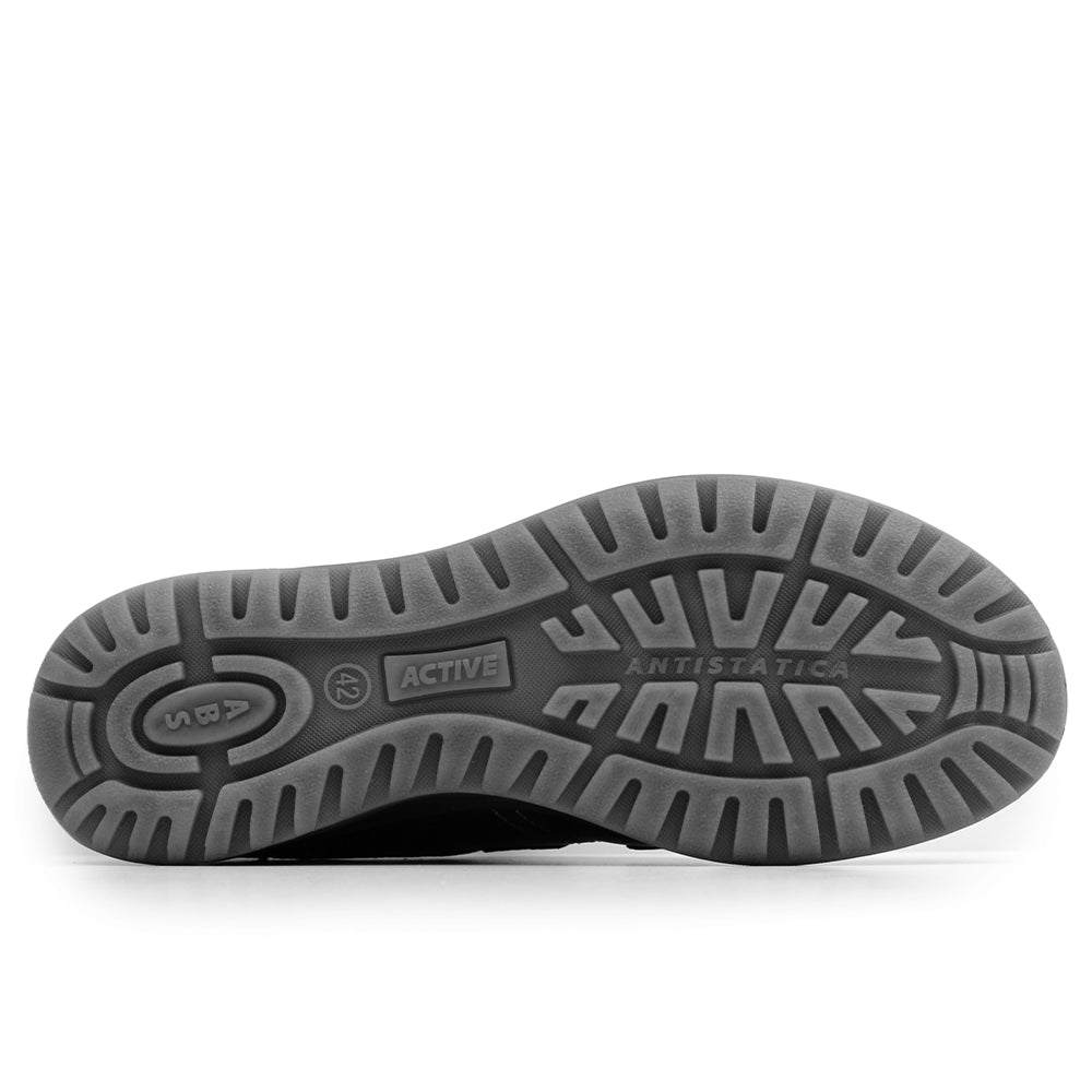 Minfot Grip Sko med Velcro Herre Vandafvisende TEX Skind Sort