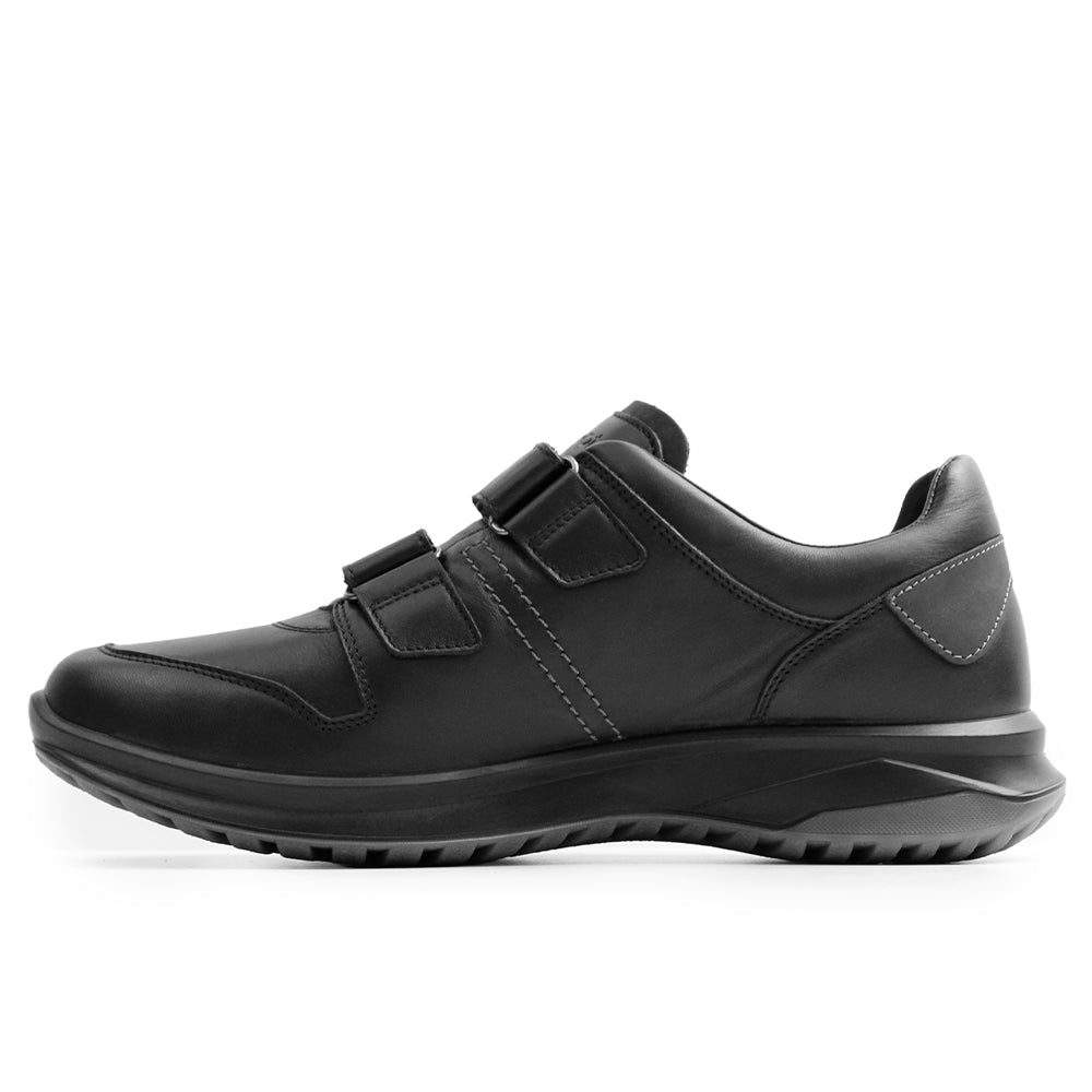 Minfot Grip Sko med Velcro Herre Vandafvisende TEX Skind Sort