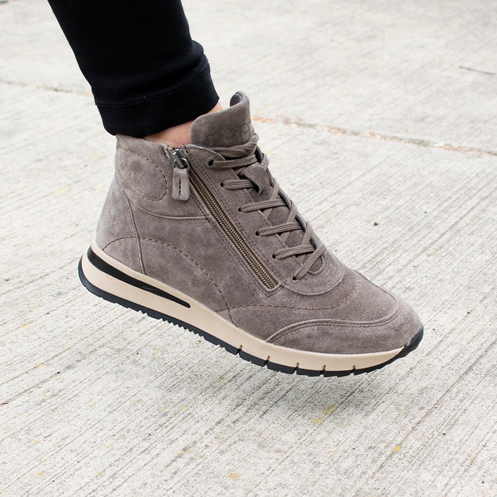 Minfot Luna Høy Sneaker Dame Ruskind Taupe