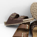 Minfot Kayo Sandaler Dame Læder Primo Soft Mørkebrun