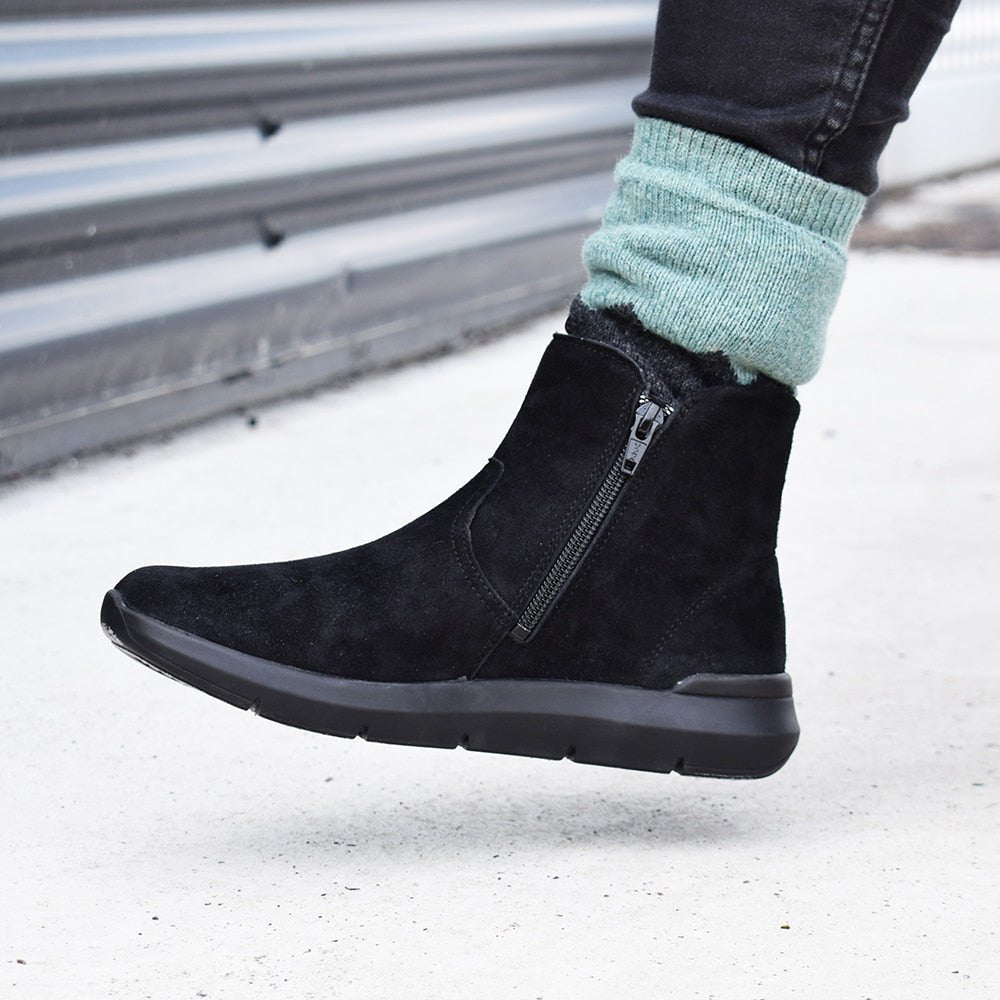 Minfot Lea Boots Stretch Lynlås Sort