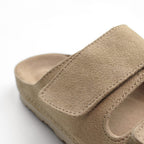 Minfot Luma Sandaler Borrelås Ruskind Sand