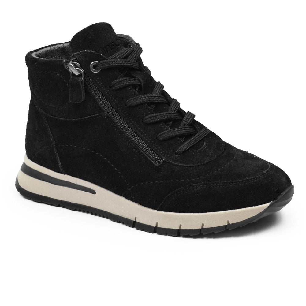 Minfot Luna Høy Sneaker Ruskind Sort