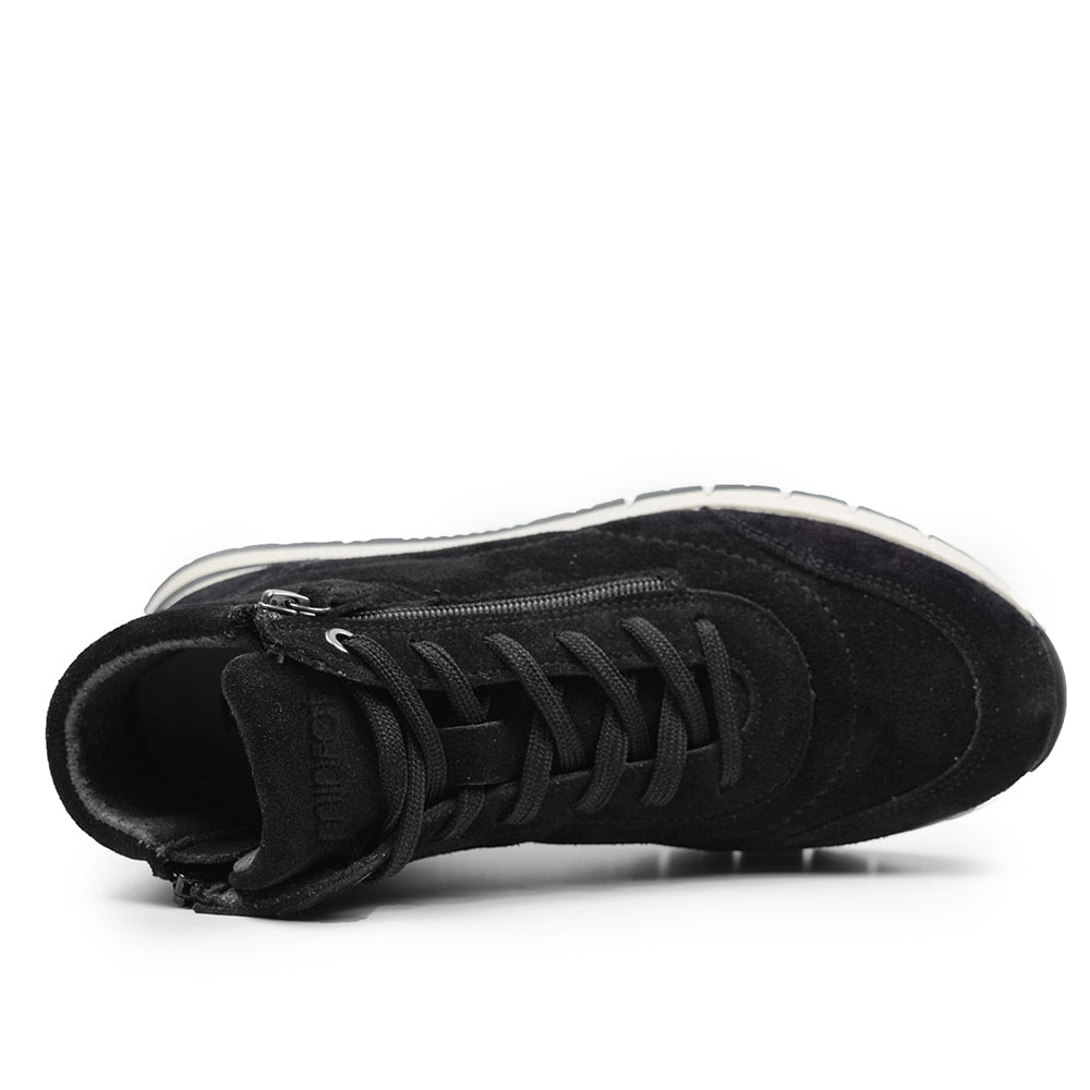 Minfot Luna Høy Sneaker Ruskind Sort