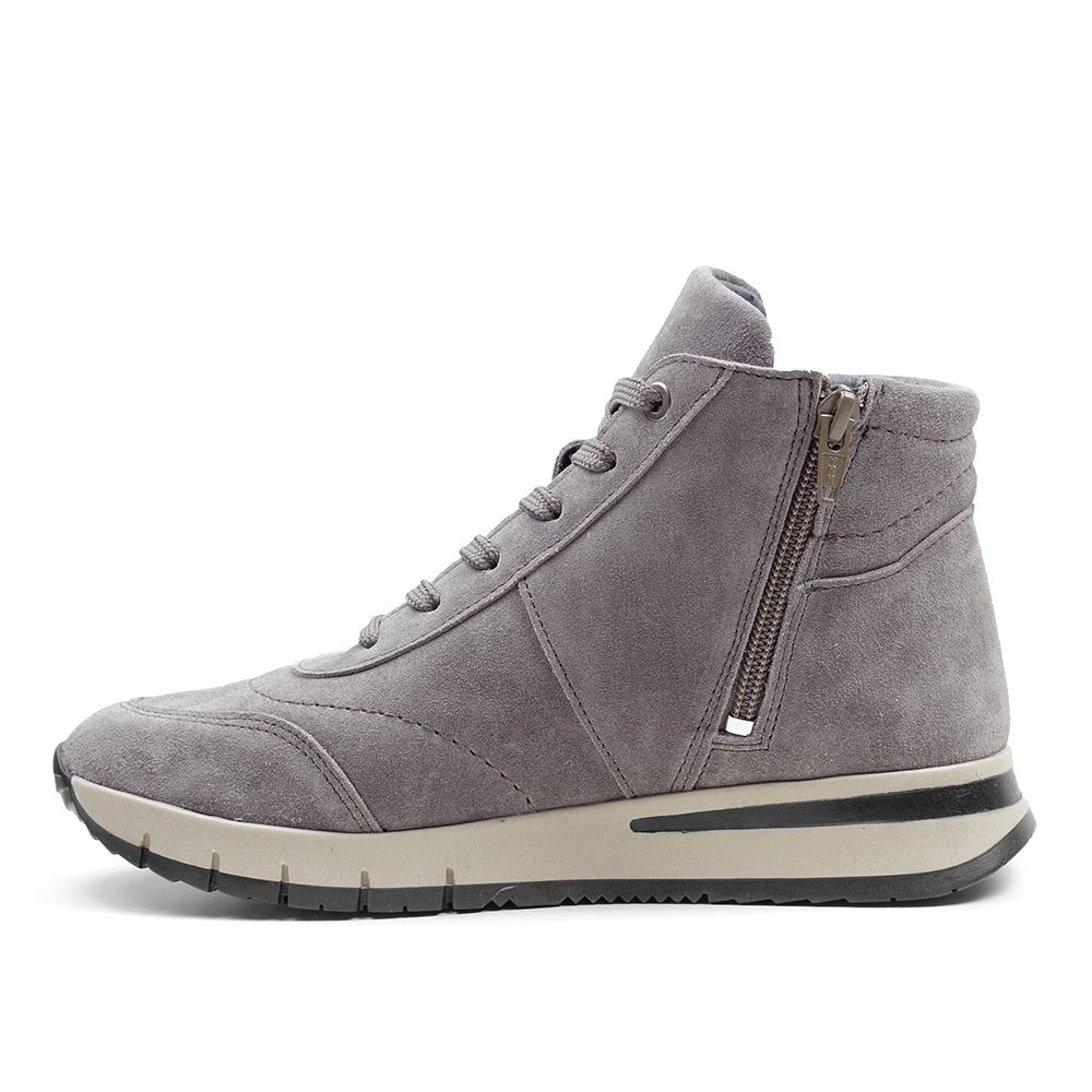 Minfot Luna Høy Sneaker Dame Ruskind Taupe
