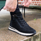 Minfot Luna Høy Sneaker Ruskind Sort