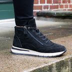 Minfot Luna Høy Sneaker Ruskind Sort