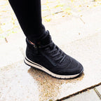 Minfot Luna Høy Sneaker Ruskind Sort