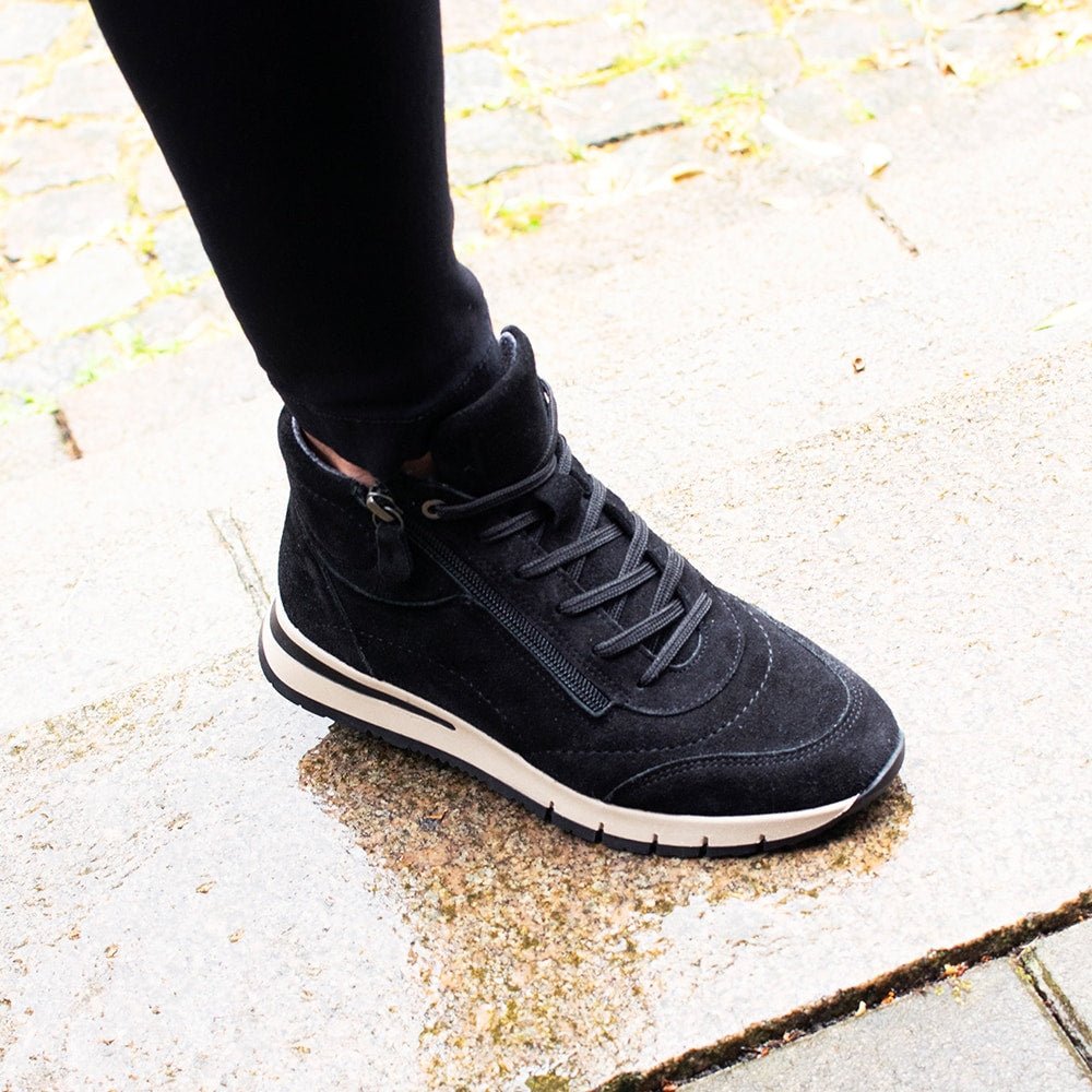 Minfot Luna Høy Sneaker Ruskind Sort