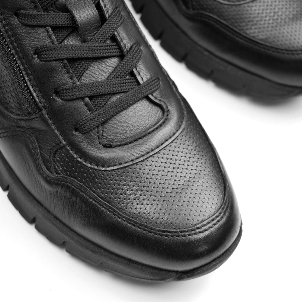 Produktbild 10 - Minfot Max Comfort Sneakere med Lynlås, Sort Læder