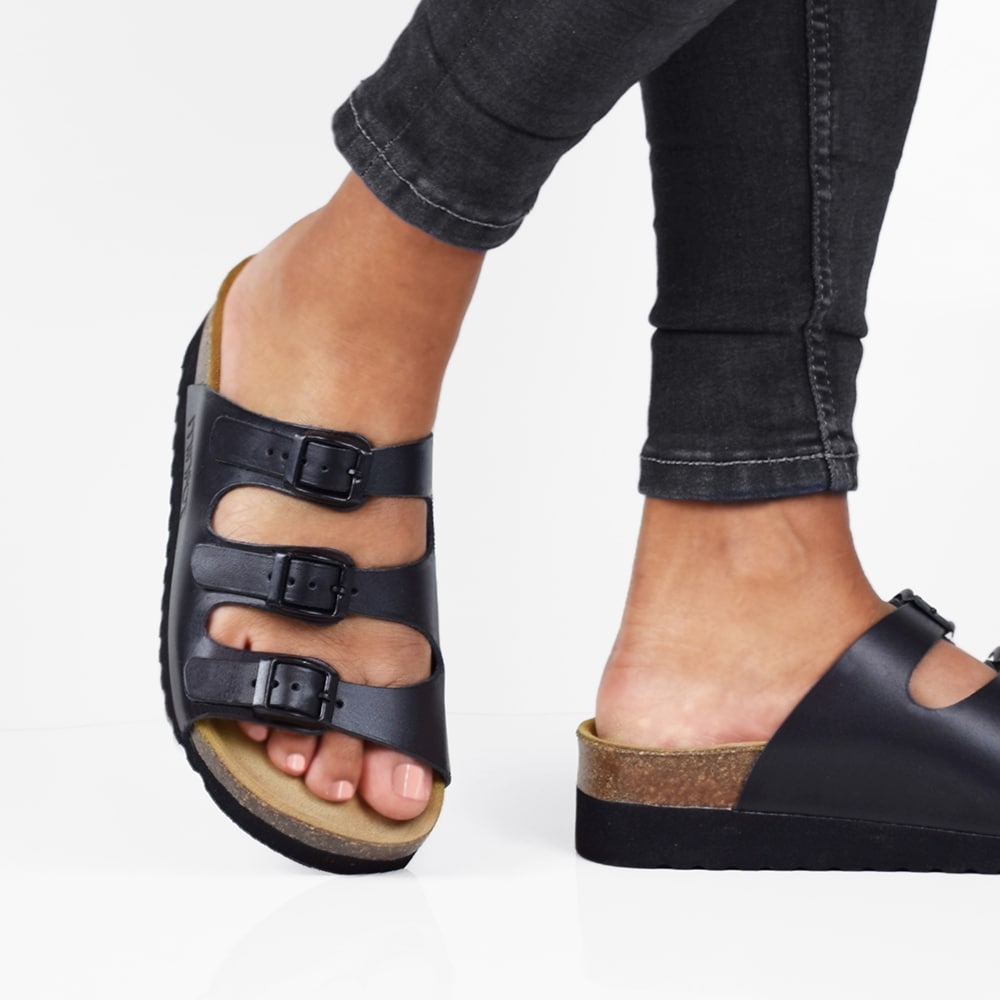 Minfot Sandal Blød Bio Sort Nappa