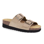 Minfot Moa Biosandaler Dame Ruskind Anatomisk 2-remme Beige