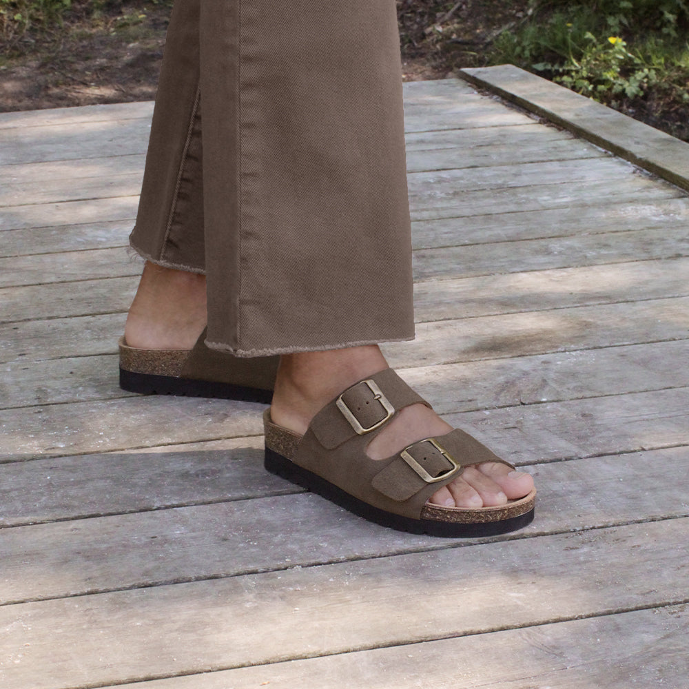 Minfot Moa Sandaler Dame Bio Ruskind Taupe