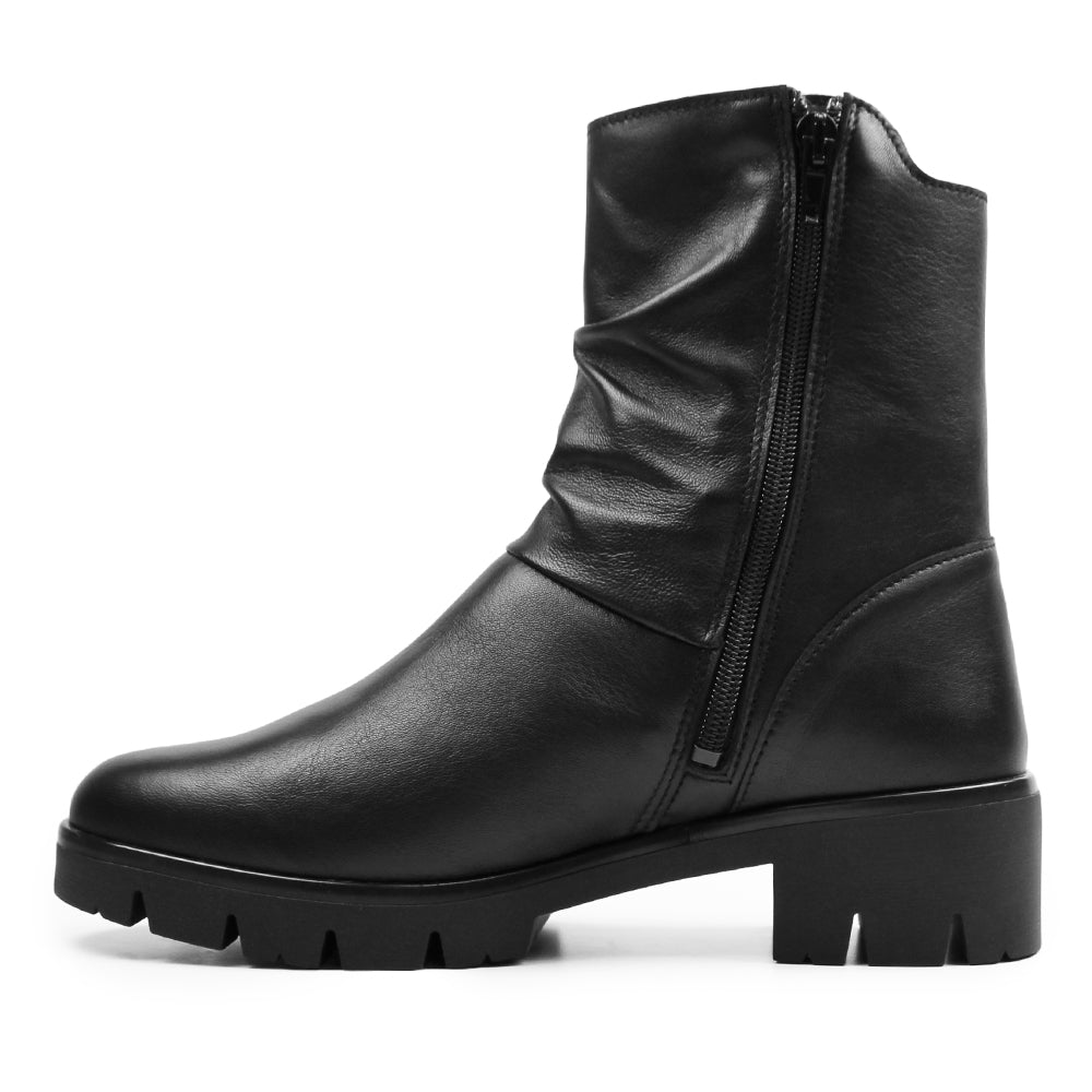 Minfot Noa Boots med Zip Stretch Læder Sort