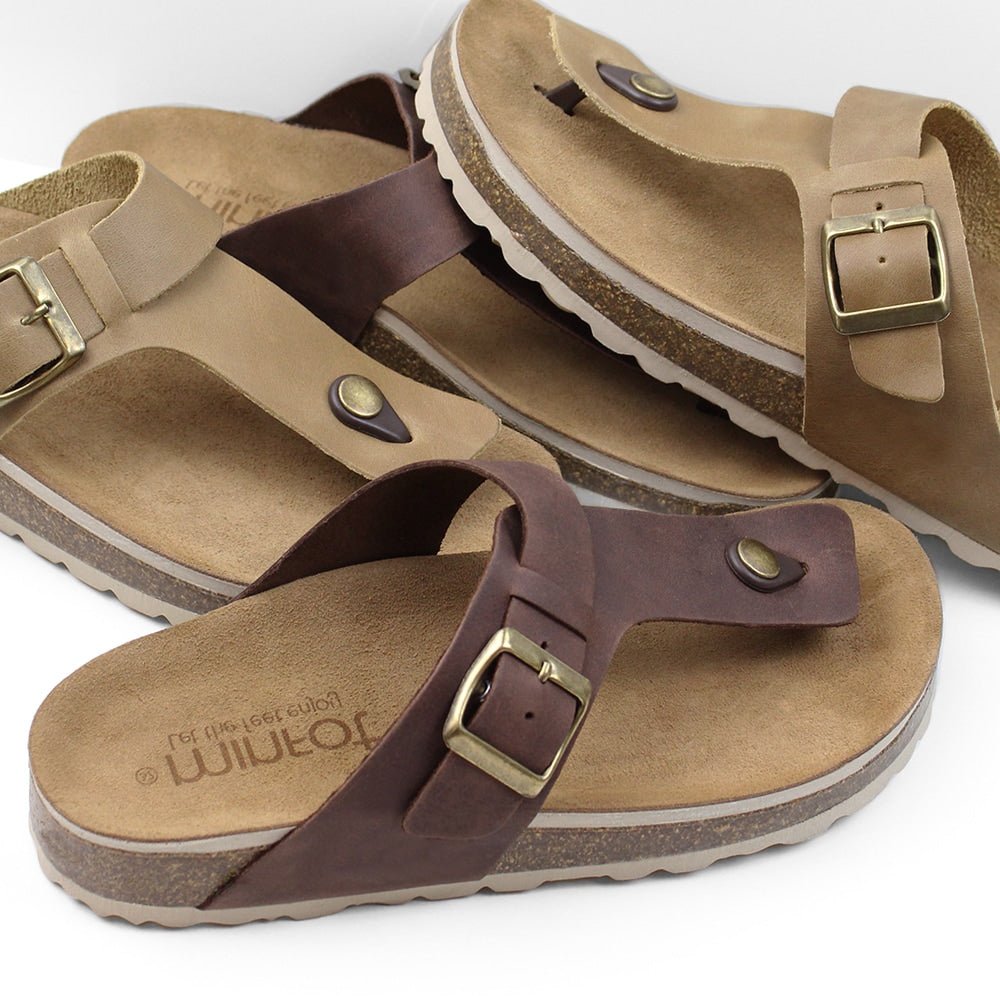 Minfot Noa Tåsandaler Læder Primo Soft Mørkebrun