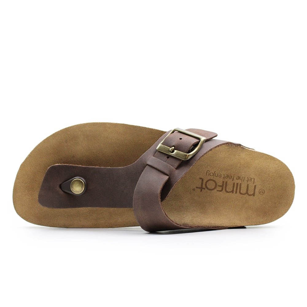 Minfot Noa Tåsandaler Læder Primo Soft Mørkebrun