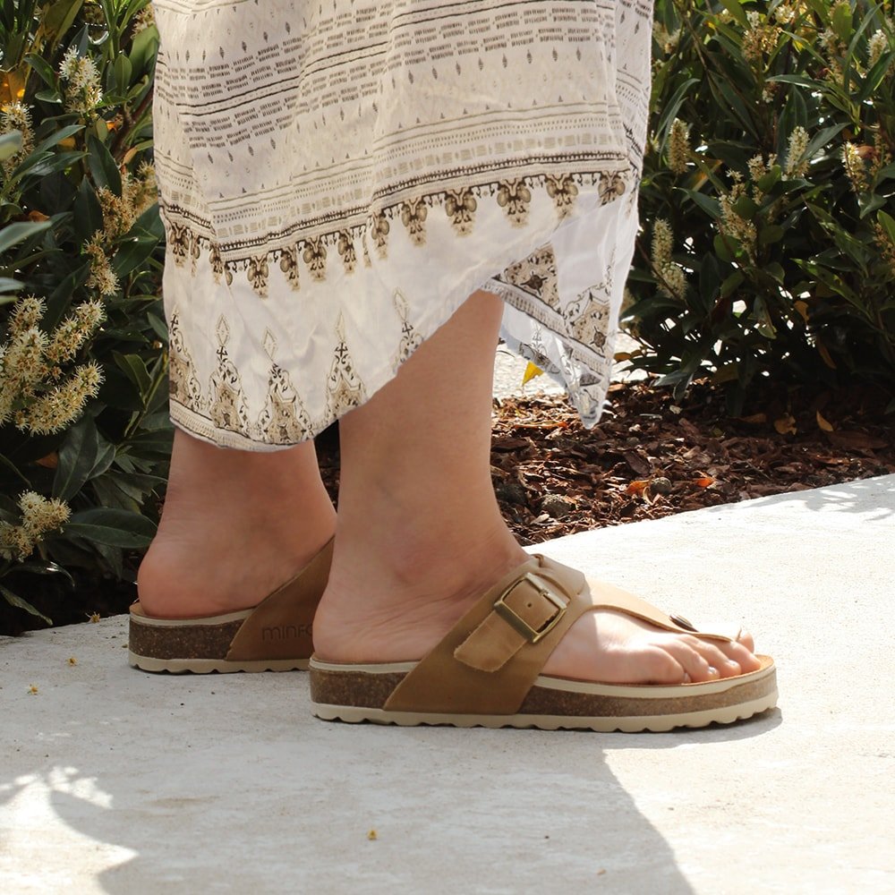 Minfot Noa Tåsandaler Llæder Primo Soft Beige