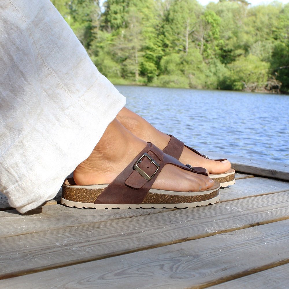 Minfot Noa Tåsandaler Læder Primo Soft Mørkebrun