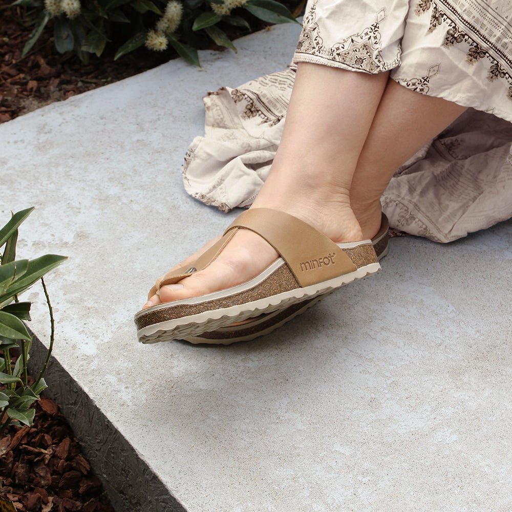 Minfot Noa Tåsandaler Llæder Primo Soft Beige